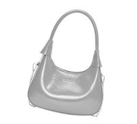 Uqezagpa Borsa a tracolla per le donne pochette alla moda borsa a tracolla con tracolla rimovibile per lavoro, shopping, viaggi, borsa a tracolla con cerniera borsa a tracolla in ecopelle, Argento