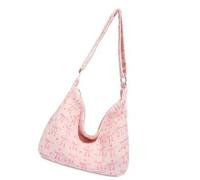 Uqezagpa Borsa a tracolla permanente a costine sottile francese Blossomy Plan Spaziosa borsa a tracolla per studenti per uso quotidiano Elegante borsa a tracolla francese incoraggiata, B