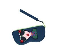 Uqezagpa Borsa per occhiali in silicone con maniglia appesa Borsa portatile per piccoli oggetti Scatola per occhiali antipolvere Portamonete Cosmetici Antipolvere Occhiali Box, Regina Verde Scuro