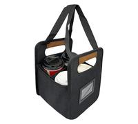 Uqezagpa Borsa porta bevande isolata multiuso con manico per 4 tazze divisori regolabili Portabevande portatili pieghevoli con divisori