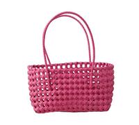 Uqezagpa Borsa trasparente dal design cavo con pratica maniglia adatta per accessori alla moda da donna e borsa da spiaggia, A