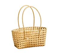 Uqezagpa Borsa trasparente dal design cavo con pratica maniglia adatta per accessori alla moda da donna e borsa da spiaggia, Giallo