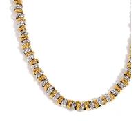 Uqezagpa Bracciale In Acciaio Inossidabile Fatto A Mano Perline Eleganti Collana Con Cerchi Moderni Gioielli Da Indossare Ogni Giorno