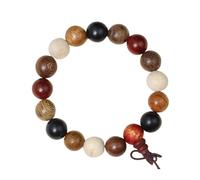 Uqezagpa Braccialetto elastico buddista da polso colorato da 12 mm con perline per meditazione