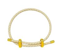 Uqezagpa Braccialetto multiuso in pelle naturale con fibbia fatta a mano con materiali in lega robusta, per vacanze al mare e casual, Width 3mm, Metallo