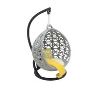 Uqezagpa Camera da letto Sedia sospesa Amaca Modello di mobili in miniatura per case delle bambole Accessorio Altalena realistica Playset Basket Modelli in miniatura da collezione