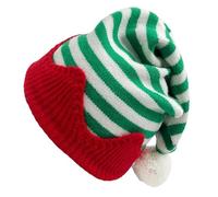 Uqezagpa Cappello da elfo lavorato a maglia, cappello natalizio in pile per le vacanze, leprechaun allegro streetwear berretti a maglia cappello a righe cappello natalizio a righe cappelli per le