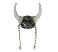 Uqezagpa Cappello da pirata cornuto con trecce bronzo cornuto caschi romani cappello per feste di Halloween e appassionati di giochi di ruolo costume nordico festival