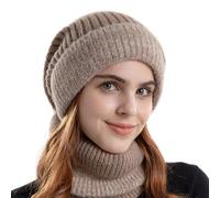 Uqezagpa Cappello Trapper Addensare Ushanka Caldo Inverno All'aperto Costume Accessorio Caldo Ushanka Scaldacollo Trapper Neck Gaiter Cappello Donna Inverno, cachi, Taglia unica