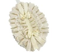 Uqezagpa Cappello vittoriano per tea party anime con fiocco in pizzo design floreale fasce regolabili per donne ragazze protezione solare cappello fatto a mano per donne, Beige, Taglia unica