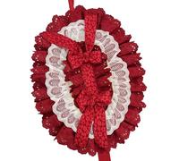 Uqezagpa Cappello vittoriano per tea party anime con fiocco in pizzo design floreale fasce regolabili per donne ragazze protezione solare cappello fatto a mano per donne, Rosso, Taglia unica