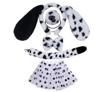 Uqezagpa Carino Stage Costume Set Cane Orecchio Fascia/Coda/Papillon Outfit Set Per Bambini Cosplay Masquerades Partito Fornitura Dalmata Costume