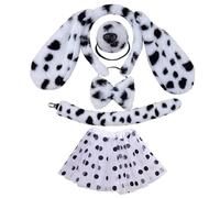 Uqezagpa Carino Stage Costume Set Cane Orecchio Fascia/Coda/Papillon Outfit Set Per Bambini Cosplay Masquerades Partito Fornitura Dalmata Costume
