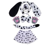 Uqezagpa Carino Stage Costume Set Cane Orecchio Fascia/Coda/Papillon Outfit Set Per Bambini Cosplay Masquerades Partito Fornitura Dalmata Costume