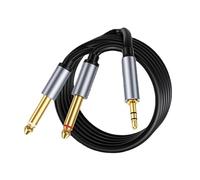 Uqezagpa Cavo Adattatore Maschio da 6 5 mm A Maschio da 3 5 Mm Connettori Placcati in Oro per Cuffie Amplificatori Registratori Cavo Divisore Stereo