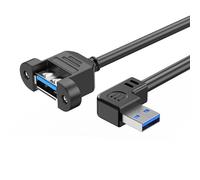 Uqezagpa Cavo di prolunga USB3.0 USB3.0 maschio a femmina cavo adattatore con viti per montaggio a pannello per uso industriale