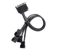 Uqezagpa Cavo splitter per ventola di raffreddamento del computer, 3/4 vie SATA, connettori alimentati con protezioni da sovracorrente e giacche resistenti all'abrasione, splitter di alimentazione per