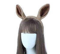 Uqezagpa Cerchietto per capelli con orecchie di cavallo con orecchie di peluche realistiche per cosplay