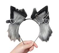 Uqezagpa Cerchietto per capelli con orecchie per cosplay con orecchino in lega, per gli appassionati di cinema, incontri a tema anime, fascia per capelli per Halloween, donne e adulti, personaggi