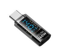 Uqezagpa Chiaro adattatore USB maschio a femmina con display digitale 140W alimentazione 40Gbps trasferimento dati