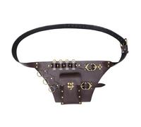 Uqezagpa Cintura medievale Vintage Cosplay Alchimista Cintura Per Gli Uomini Cosplay Forniture Cintura Per Fotoshoots E Stage PU Leather Waist Pouch, Marrone, Taglia unica