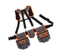 Uqezagpa Cintura per attrezzi da falegname regolabile resistente con tasche multiple e bretelle rinforzate per edilizia
