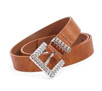 Uqezagpa Cintura Professionale Da Donna Con Fibbie Quadrate Design Flessibile Cinturino In Pelle PU Per Donna Ufficio Indossare Tutti I Giorni. Cintura In PU Per L'uso Quotidiano