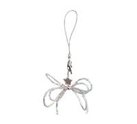 Uqezagpa Ciondolo a forma di stella con fiocco e ciondolo per telefono, corda da appendere, portachiavi con catena per telefono, decorazione per borsa, cordino per zaino, accessori per cinghia