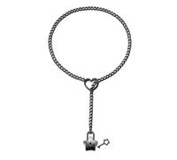 Uqezagpa Collana a forma di cuore regolabile con ciondolo in lega robusta in stile cubano per donne alla moda, 60cm, Metallo, Nessuna pietra preziosa
