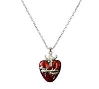 Uqezagpa Collana alla moda con ciondolo a forma di cuore con dettaglio a goccia di olio, collana delicata a forma di cuore, SizeApprox.45cm/17.72inches, Metallo, Nessuna pietra preziosa