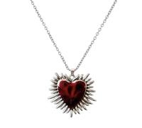 Uqezagpa Collana alla moda con ciondolo a forma di cuore con dettaglio a goccia di olio, collana delicata a forma di cuore, SizeApprox.45cm/17.72inches, Metallo, Nessuna pietra preziosa