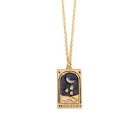 Uqezagpa Collana con ciondolo a forma di carta dei tarocchi vintage, rettangolare, in ottone, per un tocco di mistero, 405cm 1.5*2.5CM, Rame, Nessuna pietra preziosa