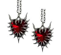 Uqezagpa Collana con ciondolo a forma di cuore con spina, accessorio da donna, in lega, per occasioni casual e speciali