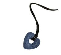 Uqezagpa Collana con ciondolo a forma di cuore, leggera, in pelle PU, accessorio elegante per abbigliamento casual, moderno e minimalista, ciondolo a forma di cuore, One Size, come descritto, come