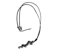 Uqezagpa Collana con ciondolo a forma di fiore di prugna, regolabile, in corda cerata, stile girocollo, accessorio alla moda per l'uso quotidiano, comoda collana con cordoncino cerato