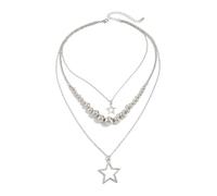 Uqezagpa Collana con ciondolo a forma di Y impilabile con cristalli accentati a forma di stella, gioiello alla moda, ideale per regalare una dichiarazione alla clavicola, One Size, come descritto