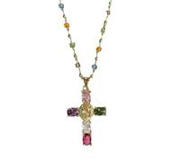 Uqezagpa Collana con ciondolo alla moda, collana a catena regolabile, elegante gioiello per collo con texture per donne in cerca di individualità ed espressione di fede alla moda