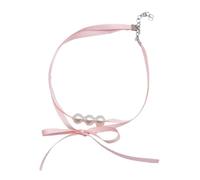 Uqezagpa Collana con fiocco e farfalla, con ciondolo a forma di fiocco, regolabile, a doppio strato, idea regalo