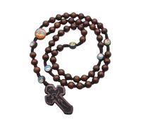Uqezagpa Collana con perline di legno sacro artigianale, rosario con perline di legno dalla forma unica, alla moda, Length 42CM, legno