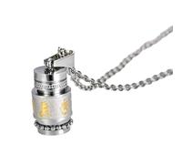 Uqezagpa Collana con sei parole mantra, lunghezza regolabile, unisex, in acciaio inossidabile, gioiello buddista, SizeApprox.19x12mm/0.75x0.47inch, accessori in acciaio inox, Nessuna pietra preziosa