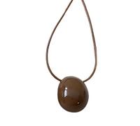 Uqezagpa Collana da donna moderna con ciondolo ovale geometrico, lunghezza regolabile, elegante catena per maglione da indossare tutti i giorni, gioielli semplici per il collo, Misura unica, come