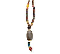 Uqezagpa Collana lunga con ciondolo Bodhi con perline in legno, accessorio che simboleggia buona fortuna e pace per la meditazione o tutti i giorni, 80*10*10cm, Albero, Nessuna pietra preziosa