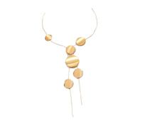 Uqezagpa Collana lunga Grande Rotonda/Cuore Pendente Catena Del Collo Per Le Donne Semplice ed Elegante Progettazione Temperamento Gioielli Di Moda Coreana, Gold-color, come descritto, come descritto