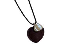 Uqezagpa Collana unisex con ciondolo a corda intrecciata con simbolo dell'amore, morbida catena di spago, gioielli delicati per tutti i giorni, catena per maglione casual elegante, Misura unica, come