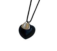 Uqezagpa Collana unisex con ciondolo a corda intrecciata con simbolo dell'amore, morbida catena di spago, gioielli delicati per tutti i giorni, catena per maglione casual elegante, Misura unica, come