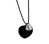 Uqezagpa Collana unisex con ciondolo a corda intrecciata con simbolo dell'amore, morbida catena di spago, gioielli delicati per tutti i giorni, catena per maglione casual elegante, Misura unica, come