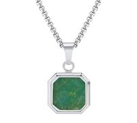 Uqezagpa Collana unisex con ciondolo quadrato con pietre preziose geometriche, collana girocollo regolabile da indossare tutti i giorni, Misura unica, come descritto, come descritto