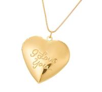 Uqezagpa Collana vintage con medaglione a forma di cuore con incisioni floreali, catena regolabile, ciondolo per foto, accessorio per le donne da indossare tutti i giorni, Misura unica, come descritto