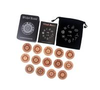 Uqezagpa Compacts, set di simboli runici in legno, ideali per viaggi, gioco e studi culturali, rune fatte a mano da collezione