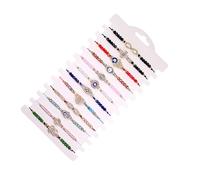 Uqezagpa Confezione da 12 braccialetti con occhi intrecciati in corda mistica, regolabili, unisex, per regali con simbolo degli occhi malvagi, Misura unica, come descritto